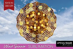 Bee Wind Spinner Sublimation PNG - Honey Bee Round Template Product Image 1