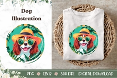 Funny Dog Illustration, Cavalier King Charles Spaniel PNG Product Image 1