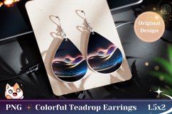 Glitter Earring Sublimation, Liquid Wave Earring PNG Product Image 1