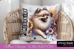 Dog Pillow Cover - Dog Mom Floral Pillow Sublimation Product Image 1