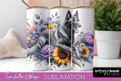 Belgian Malinois Floral Tumbler Wrap Dog Mom Product Image 1