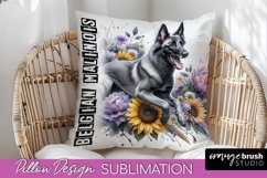 Dog Pillow Cover - Dog Mom Floral Pillow Sublimation Product Image 1