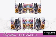 Belgian Tervuren Mug Wrap Dog Sublimation Floral PNG Product Image 1