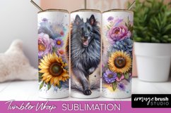 Belgian Tervuren Floral Tumbler Wrap Dog Mom Product Image 1