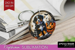 Bernese Mountain Dog Keychain PNG Halloween Keychain Product Image 1
