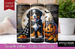 Bernese Mountain Dog Tumbler Wrap Halloween Tumbler PNG Product Image 1