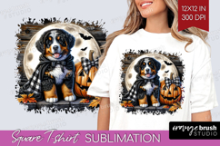 Bernese Mountain Dog Square Tshirt Background Halloween PNG Product Image 1