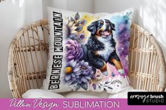 Dog Pillow Cover - Dog Mom Floral Pillow Sublimation Product Image 1