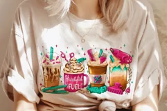 Hairstylist Fuel Latte Sublimation Design PNG Coffee T Shirt Product Image 2