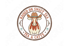 Raised on Sweet Tea Tea &amp; Cattle Png, Western Cowgirl Badge Product Image 9