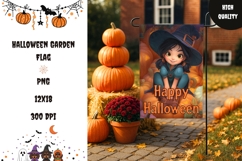 3D Halloween Witch Garden Flag, Halloween Welcome Flag Product Image 1