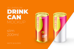 Slim 200ml Aluminium Can Mockup Product Image 1