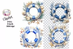 Ocean, Sea, Ephemera, PNG, watercolor, Clipart Product Image 1