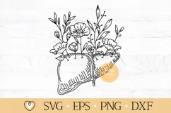 Liver svg, Floral Liver svg, Liver with Wildflowers svg, png Product Image 1