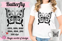 Butterflies svg Silhouette Cut files for Cricut, Hand drawn Product Image 1