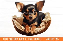 Cute Sleeping Dogs Clipart Product Image 2