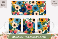 Flowers Mug Wrap, Wildflowers Mug Template Product Image 1