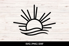 Hand Drawn Sun And Waves SVG Product Image 1
