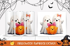 Watercolor Halloween Ghost Tumbler, Funny Halloween Tumbler Product Image 1