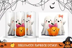 Watercolor Halloween Ghost Tumbler, Funny Halloween Tumbler Product Image 1