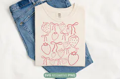 Strawberry Coquette SVG | Garden SVG | Cottage Core SVG PNG Product Image 2