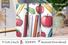Art School Tumbler Design, Back to School Sublimation PNG Product Image 1