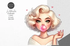 Woman clipart, Retro clipart, Cute clipart, Product Image 1