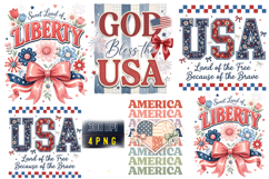 Sweet Land of Liberty USA Patriotic PNG Designs 4th of July Product Image 1