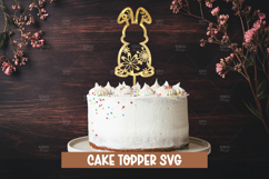 9 Easter bunny cake topper SVG I Cake topper SVG Product Image 2