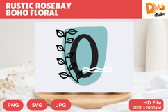 Rustic Rosebay Boho Floral Monogram Product Image 1