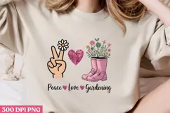 Peace, love gardening PNG, Gardening Sublimati Product Image 2