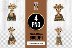 Watercolor Giraffe Clipart Sublimation PNG Product Image 1