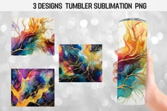 Neon Alcohol ink Tumbler Wrap Sublimation Designs Product Image 1