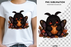 Cute Mothman Clipart Bundle | Spooky Kawaii Mothman Product Image 1