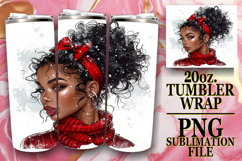 Whimsical Delight 20oz tumbler wrap, Xmas Girl Product Image 1