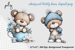 Whimsical teddy bear clipart png Product Image 1