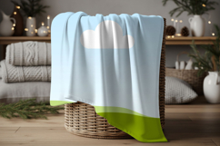 Winter Blanket Mockup in Woven Basket Product Image 2