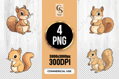 Cute Baby Squirrel Clipart Sublimation PNG Product Image 1