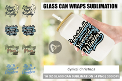 Cynical Christmas Phrases Glass Can Product Image 1