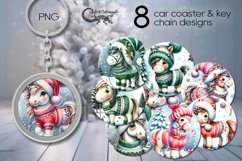 Christmas horse | funny Car coaster &amp; key chain sublimation Product Image 1