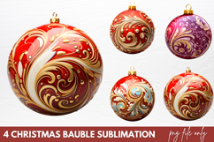 Christmas Bauble Sublimation Clipart PNG Product Image 1