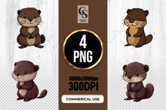 Cute Otter Clipart Sublimation PNG Product Image 1