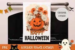 Happy Halloween Towel, Cartoon Halloween Pumpkin Towel Product Image 1