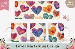 Knitted Love Mug Design, Love Hearts Mug Sublimation Product Image 1