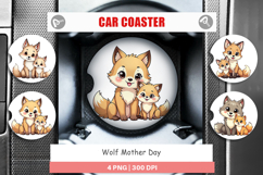 Car Coaster Wolf Mother&#039;s Day Product Image 1