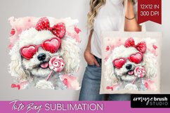 Bichon Frise Valentine Tote Bag Valentines Day Tote Bag PNG Product Image 1