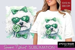 Bichon Frise St. Patricks Day Dog Square Tshirt Background Product Image 1