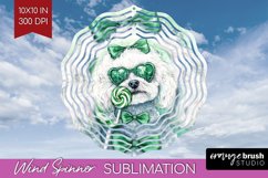Bichon Frise St. Patricks Day Dog Wind Spinner Sublimation Product Image 1