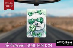 Bichon Frise St. Patricks Day Dog Air Freshener PNG Dog PNG Product Image 1