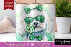 Bichon Frise St. Patricks Day Dog Tumbler Wrap Dog Tumbler Product Image 1